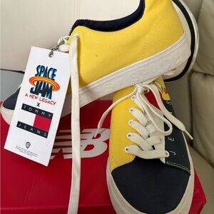 Tommy Hilfiger Kids Yellow and Navy Sneakers